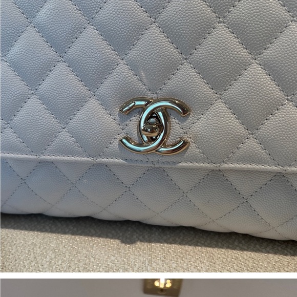 New Gorgeous White Chanel Coco Handle Caviar medium handbag.Never worn.Grab it! - Picture 2 of 11
